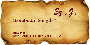 Szvoboda Gergő névjegykártya