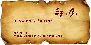 Szvoboda Gergő névjegykártya